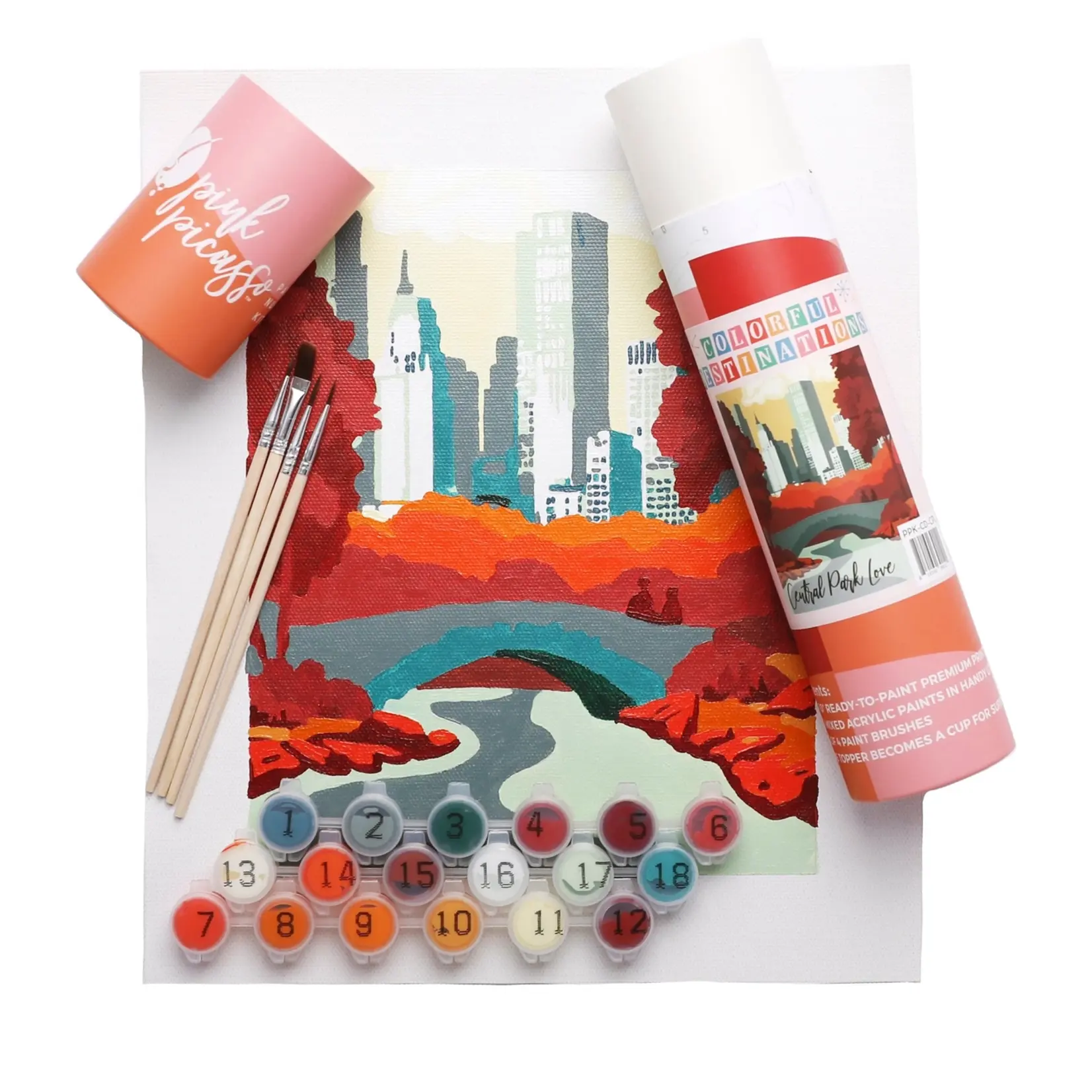 Pink Picasso Kits Central Park Fall in Love Paint by Number