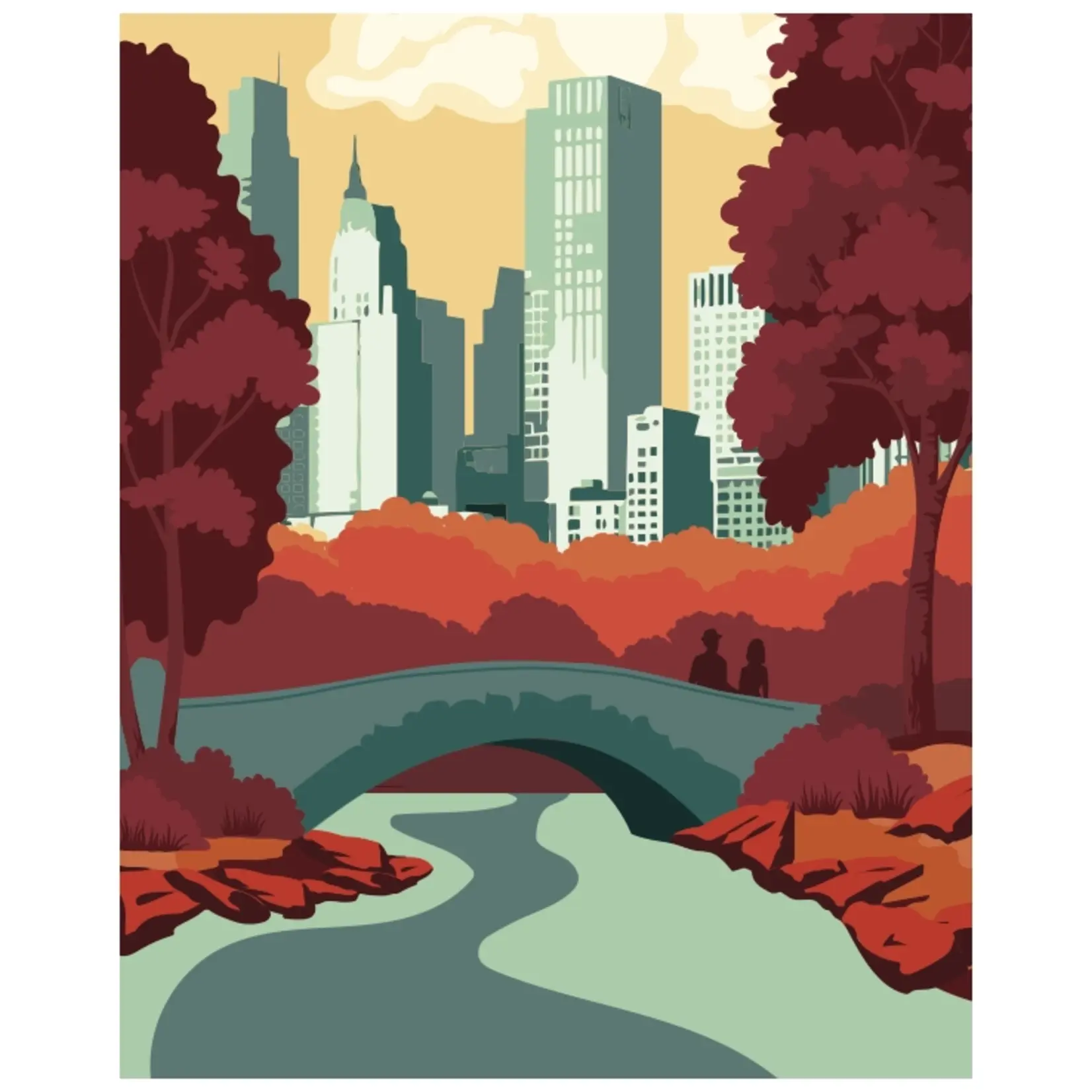 Pink Picasso Kits Central Park Fall in Love Paint by Number