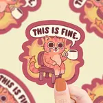 Turtle's Soup This Is Fine On Fire Sticker