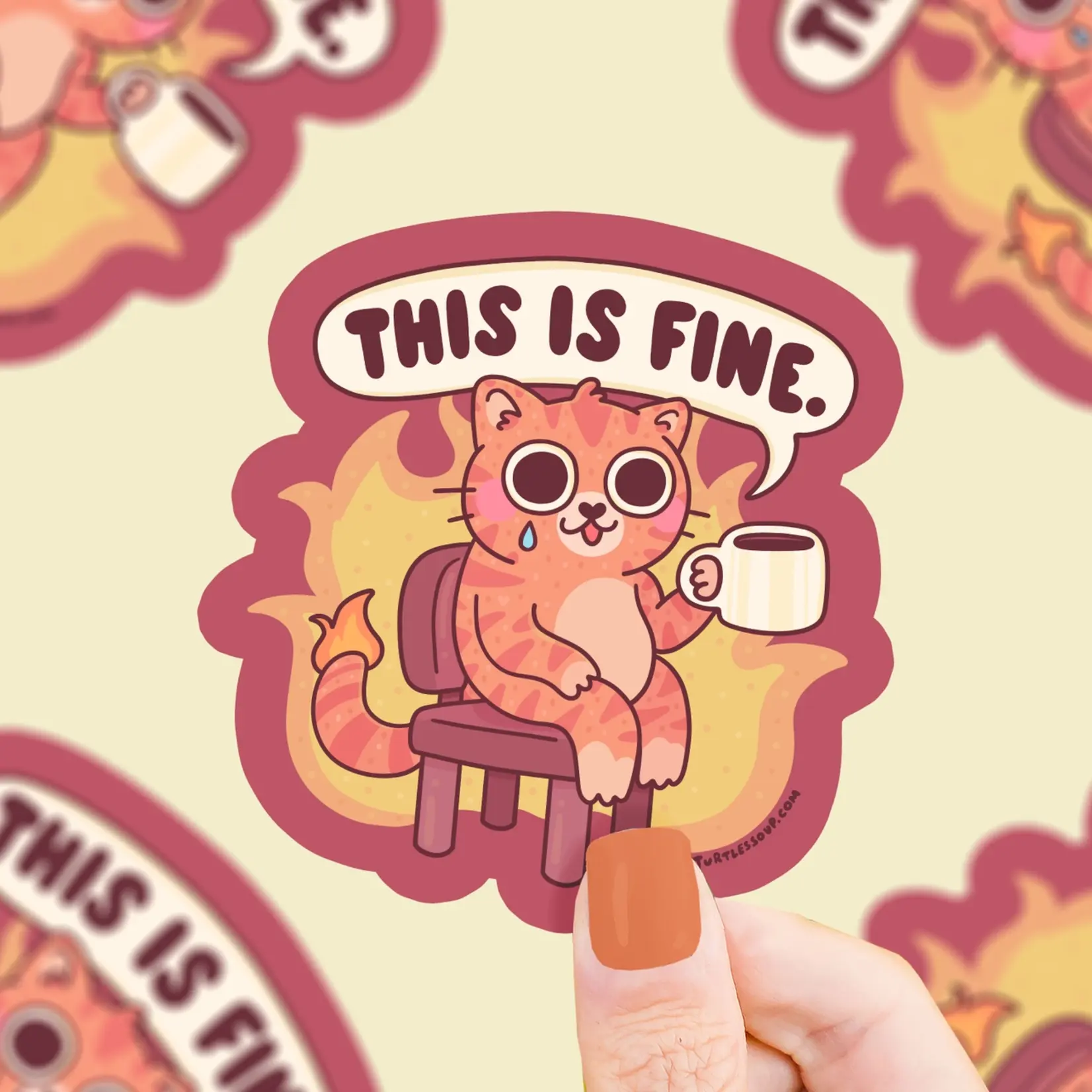 Turtle's Soup This Is Fine On Fire Sticker