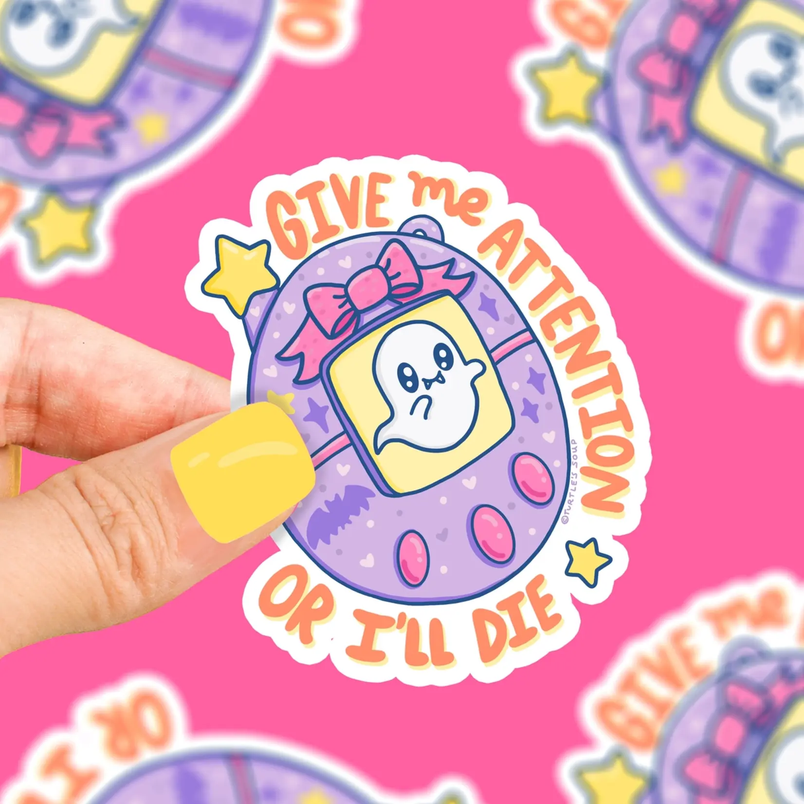 Turtle's Soup Give Me Attention or I'll Die Sticker