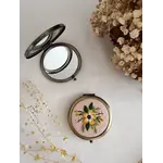 Quince Fables Embroidered Compact Mirror - Blush Flower