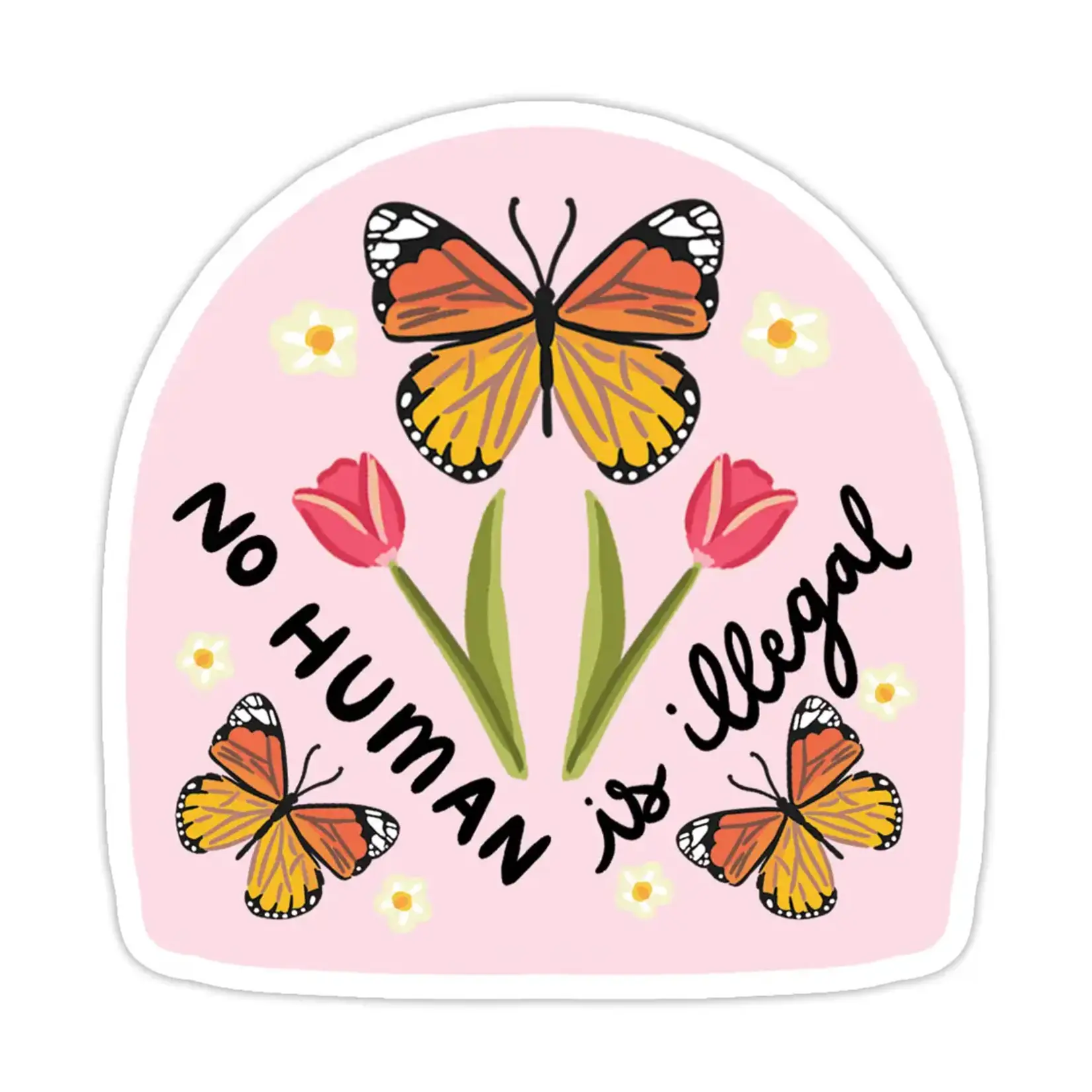 Bloomwolf Studio No Human Is Illegal Vinyl Sticker