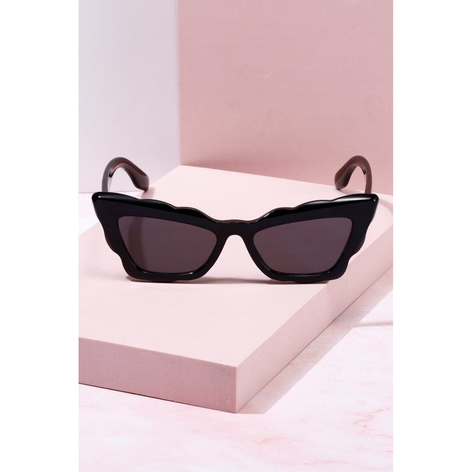 Mure and Grand Endless Waves Cateye Sunglasses- Black/Black