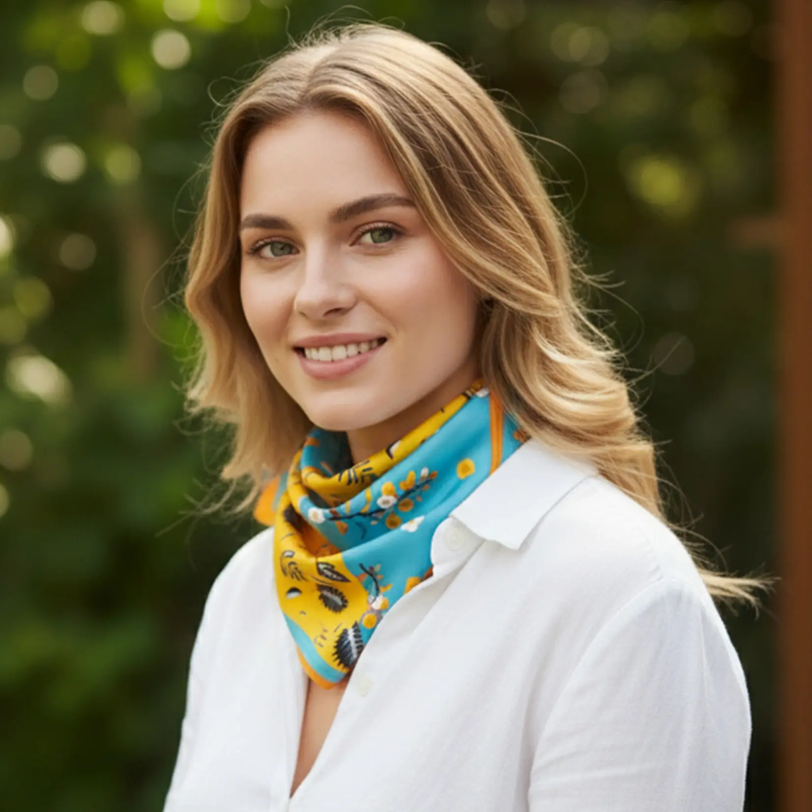 Hana Dual Tone Floral Bandana Scarf