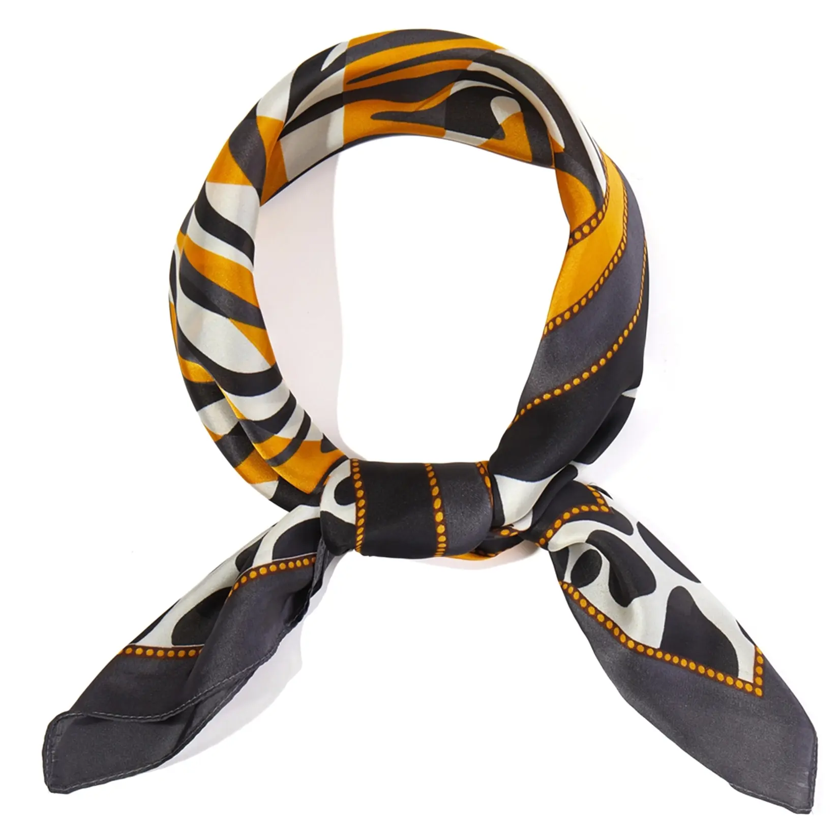 Hana Multi Animal Print Bandana Scarf-Mustard