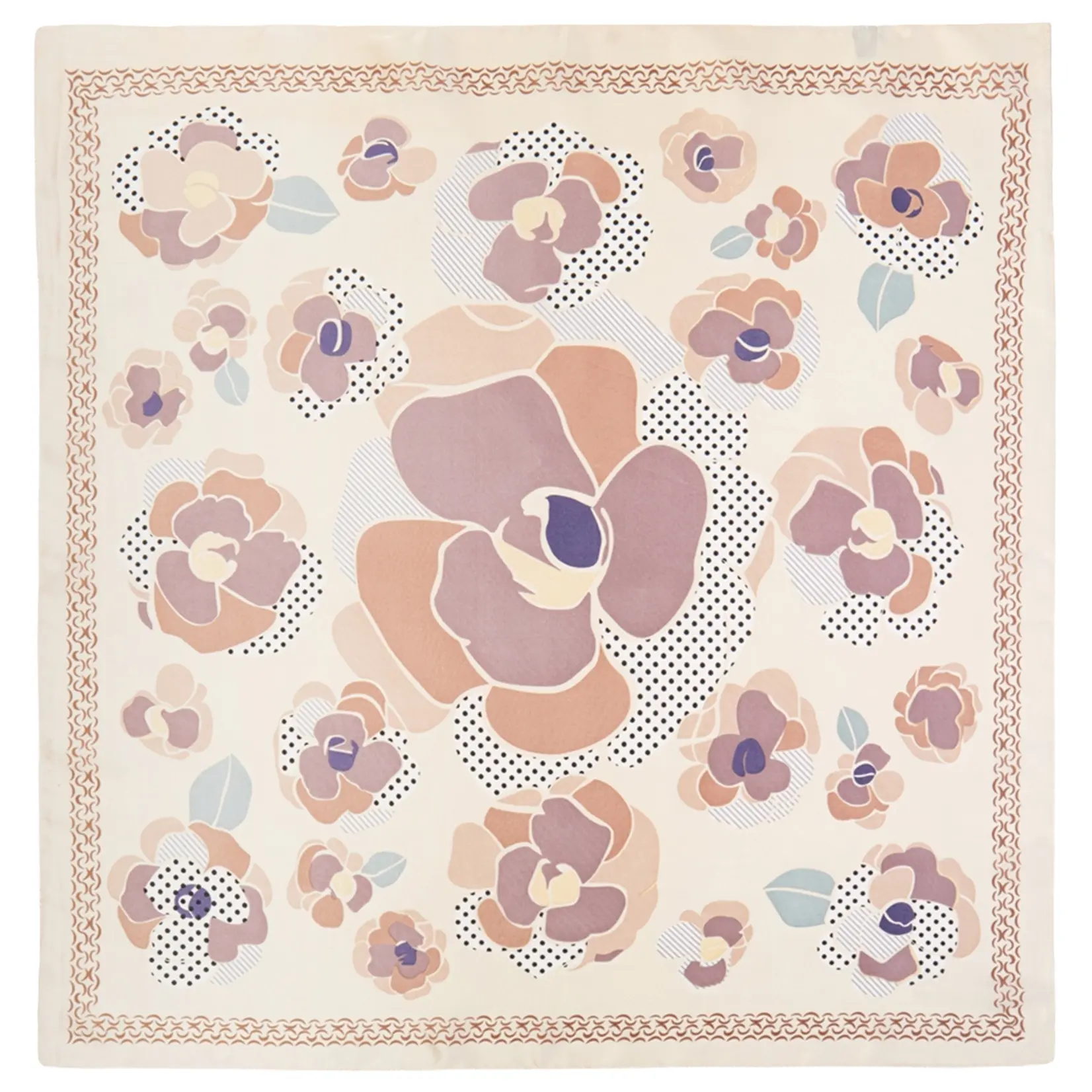 Hana Big Flower Bandana Scarf-Taupe