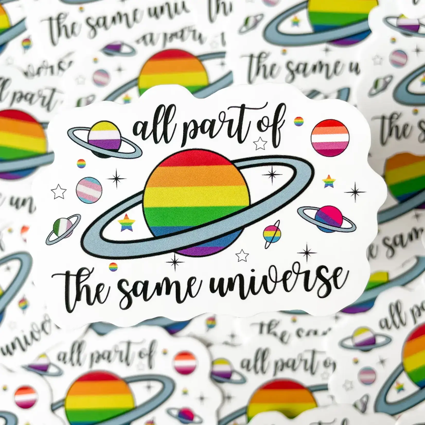 Rainbow Certified All Part Of The Same Universe Sticker