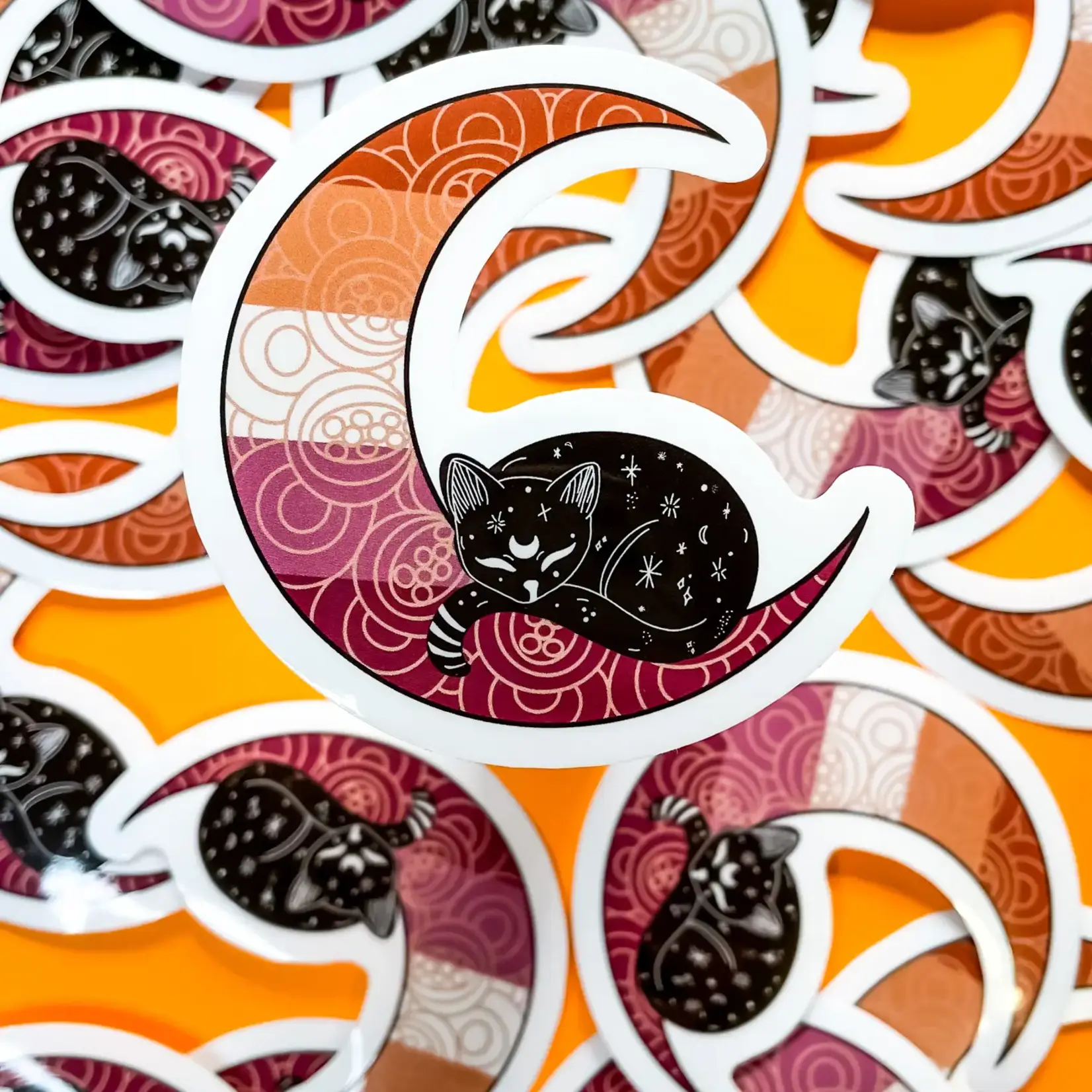 Rainbow Certified Lesbian Moon Sticker