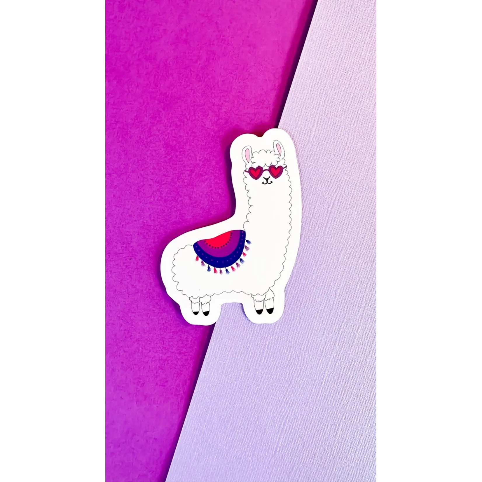 Rainbow Certified Bisexual Llama Sticker