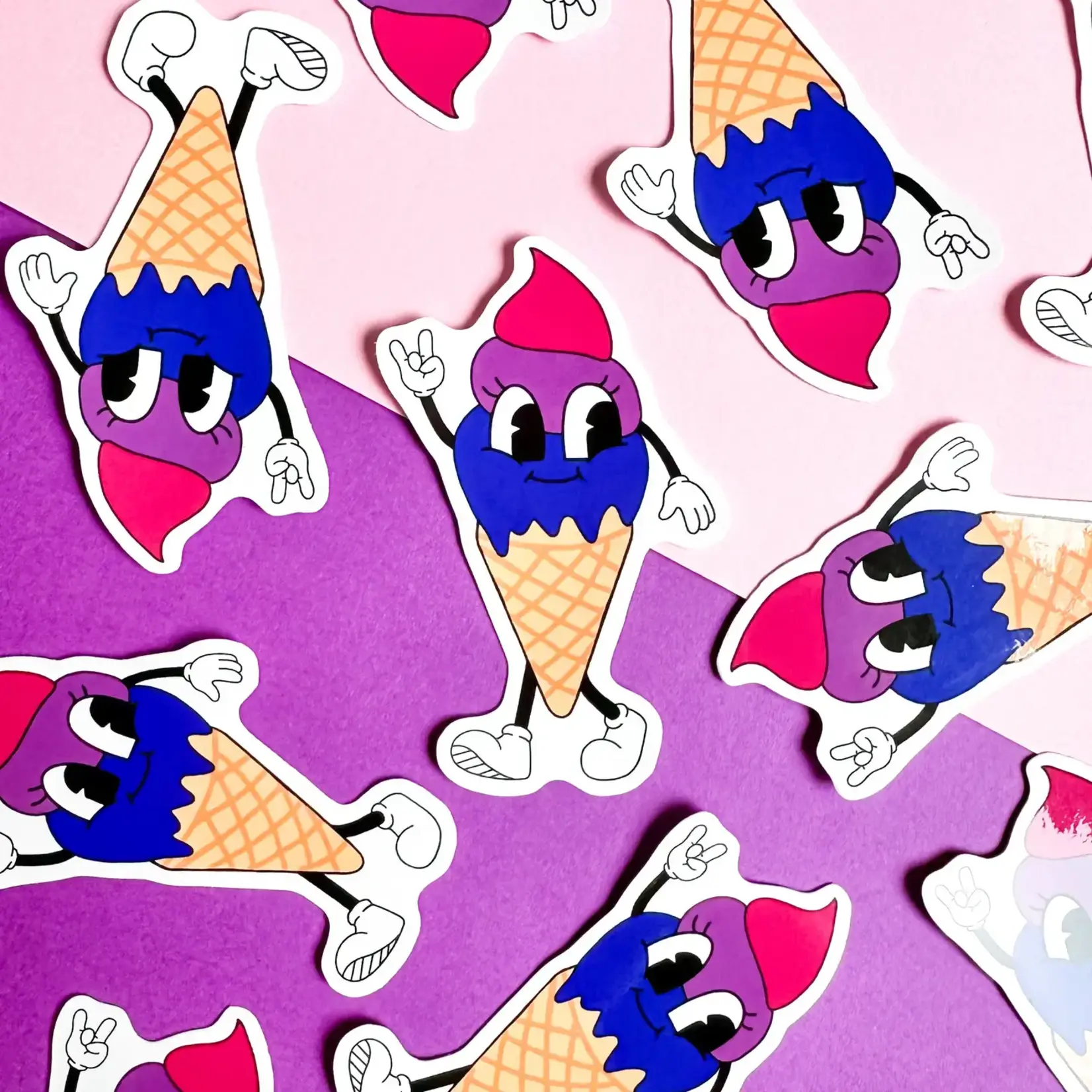 Rainbow Certified Bisexual Ice Cream Sticker