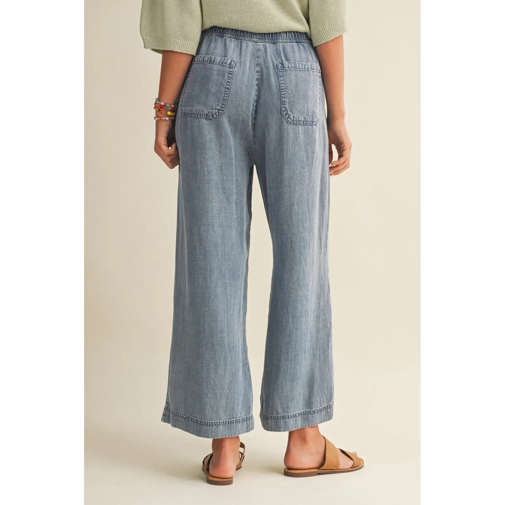 Mustard Seed TENCEL CROPPED DENIM PANTS