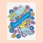 The Good Twin Lovebirds Anniversary Card