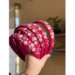 Quince Fables Sunflower Embroidered Headband-Red