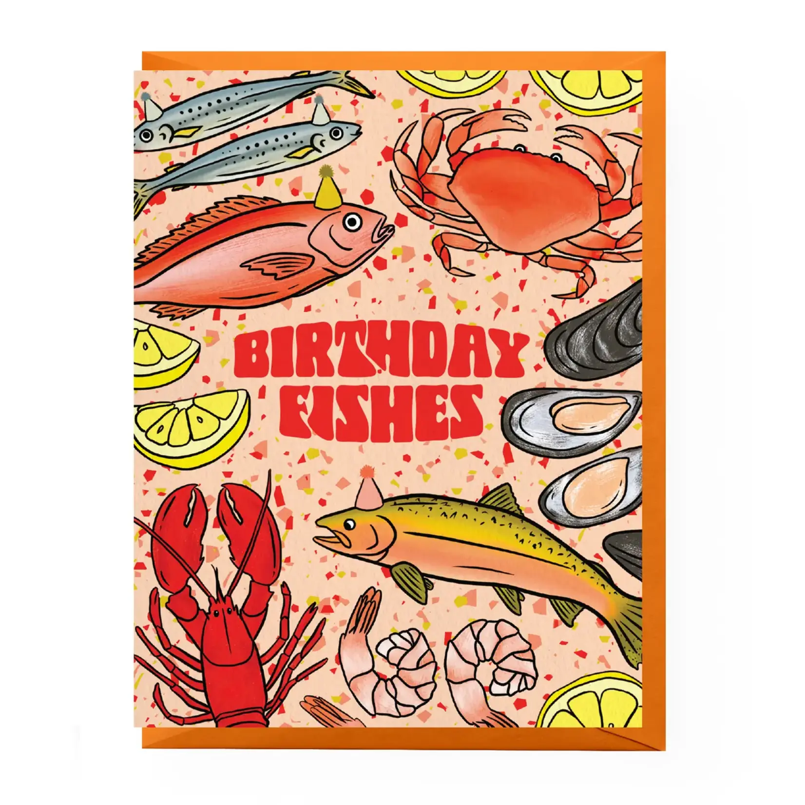 Boss Dotty Seafood Birthday Card