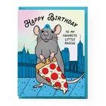 Boss Dotty Pizza Rat Birthday Card