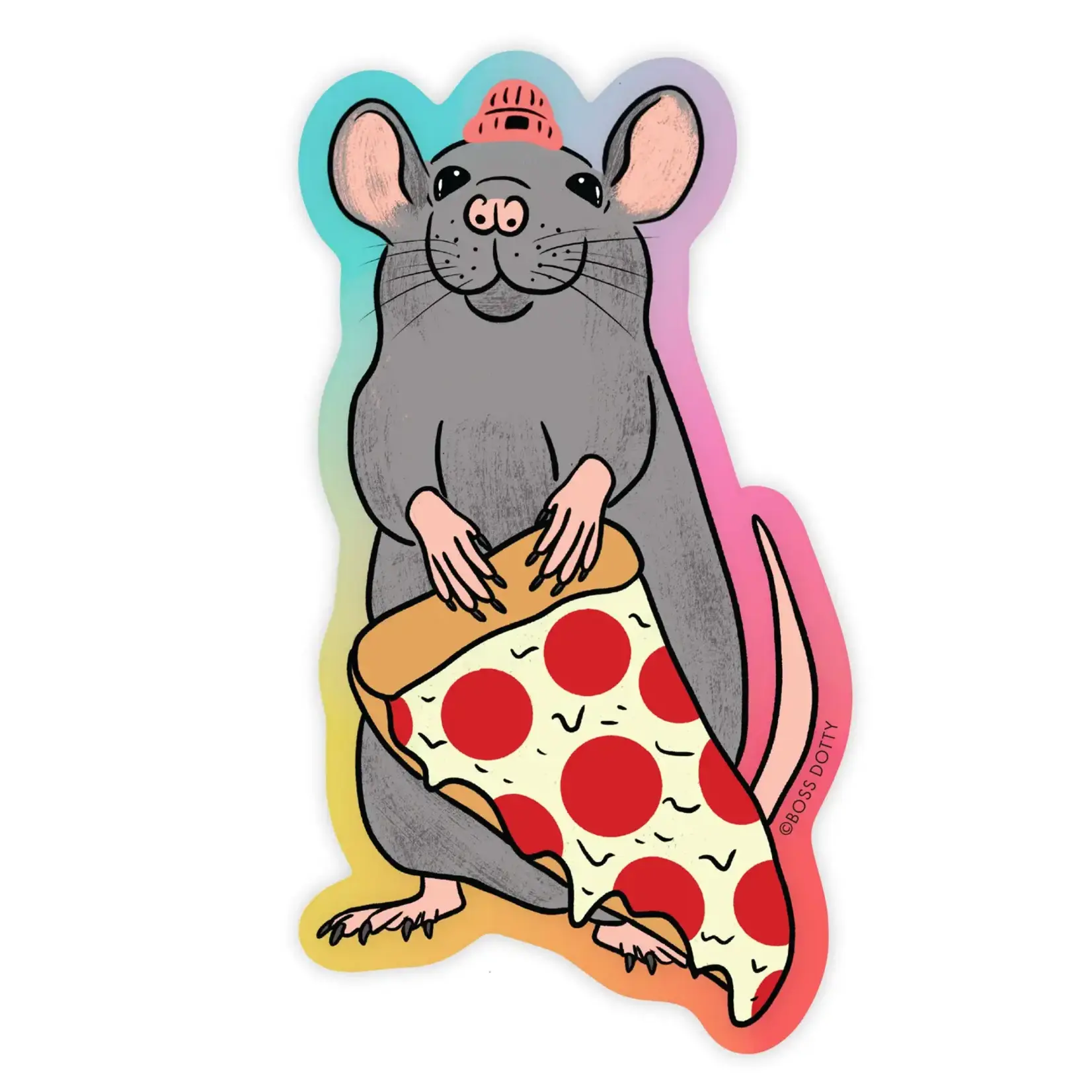 Boss Dotty Pizza Rat Sticker