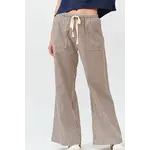 Illa Illa Striped Wide Pants-Brown