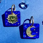 Not Picasso Sun and Moon Tile Earrings