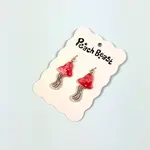 Peach Beast Mushroom Statement Earrings