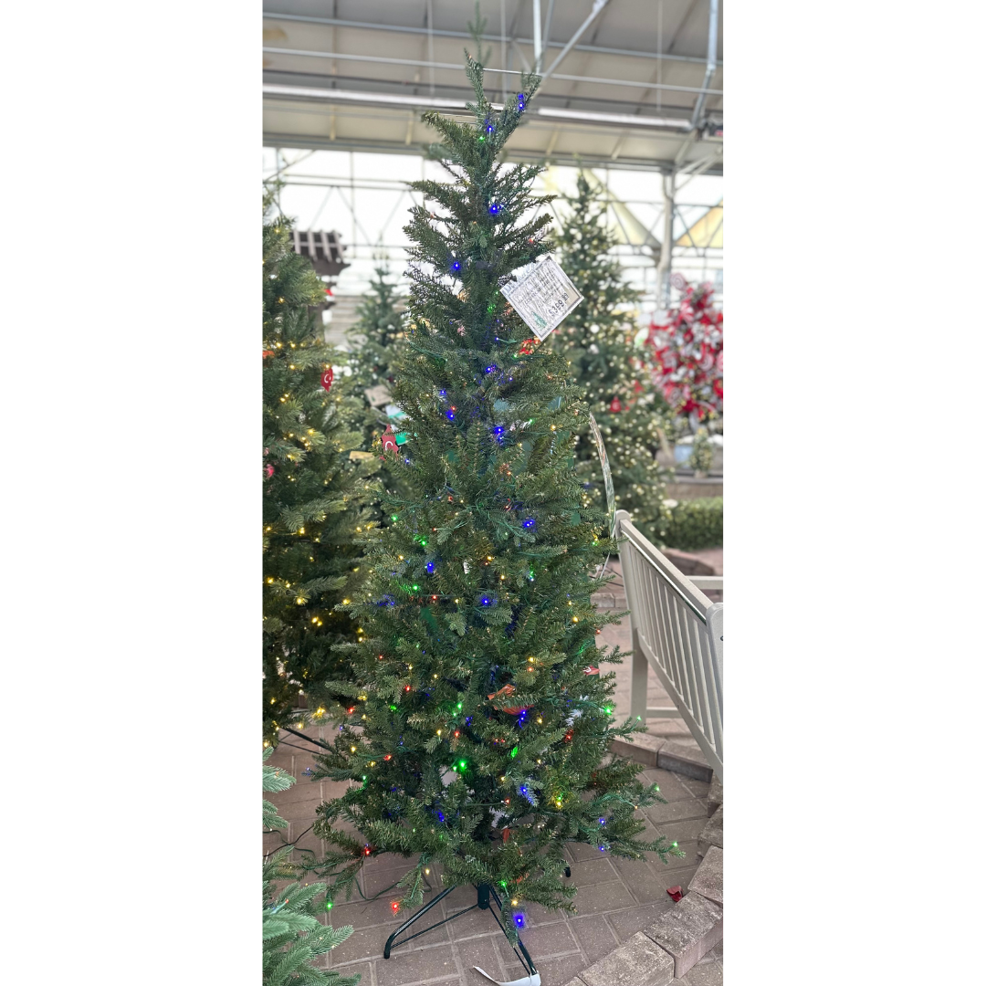 7' Majestic Spruce Tree Power Pole Rice LED Color Changing (12Tree