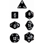 Chessex Dice: Poly Set - Opaque White/Black (7)