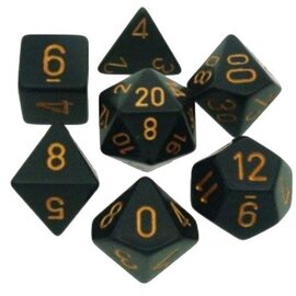 Chessex Dice: Poly Set - Opaque Black/Gold (7)