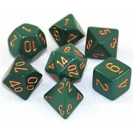 Chessex Dice - Opaque: Poly Set Dusty Green/Copper (7)