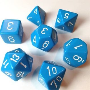 Chessex Dice - Opaque: Poly Set Lt Blue/White (7)
