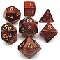 Chessex Dice: Poly 7 Set - Glitter Ruby/Gold