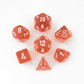 Chessex Dice: Poly 7 Set - Translucent Orange / White