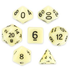 Chessex Dice 7ct Opaque Ivory/Black
