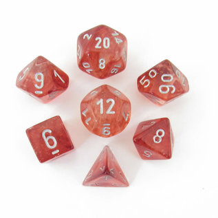 Chessex Dice - Nebula Red Silver Luminary (7)