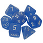 Chessex Dice: Poly 7 Set - Frosted Blue/White