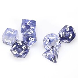 Chessex Dice: Poly Set - Nebula Dark Black/White (7)
