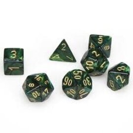Chessex Dice: Poly Set - Scarab Jade/Gold (7)