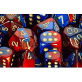 Fantasy Flight Dice - Gemini 2: Poly Blue Red/Gold (7)