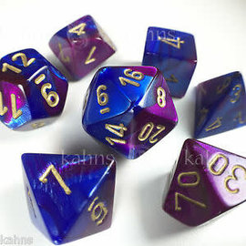 Chessex Dice: Poly Set - Lustrous Purple/Gold (7)
