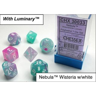 Chessex Dice - Luminary: Wisteria / White (7)