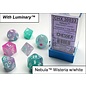 Chessex Dice - Luminary: Wisteria / White (7)