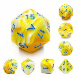 Foam Brain Dice: Poly 7 Set - Lemon Cream