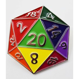 Foam Brain D20 Pin - Rainbow