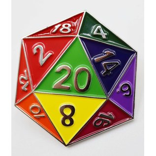 Foam Brain D20 Pin - Rainbow