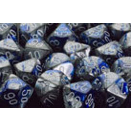 Chessex Dice - Gemini: Poly Blue Steel/White (7)