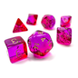 Chessex Dice: Poly 7 Set - Translucent Red Violet/Gold