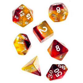 Chessex Dice: Poly Set - Translucent Red-Yellow/Gold