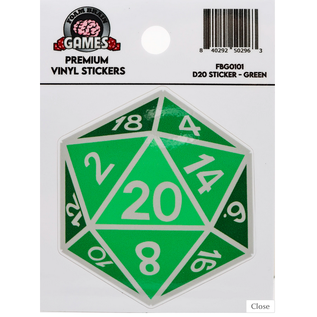 Foam Brain D20 Sticker - Green