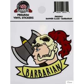 Foam Brain Banner Class Sticker Barbarian