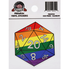 Foam Brain D20 Sticker - Rainbow