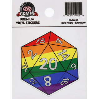 Foam Brain D20 Sticker - Rainbow
